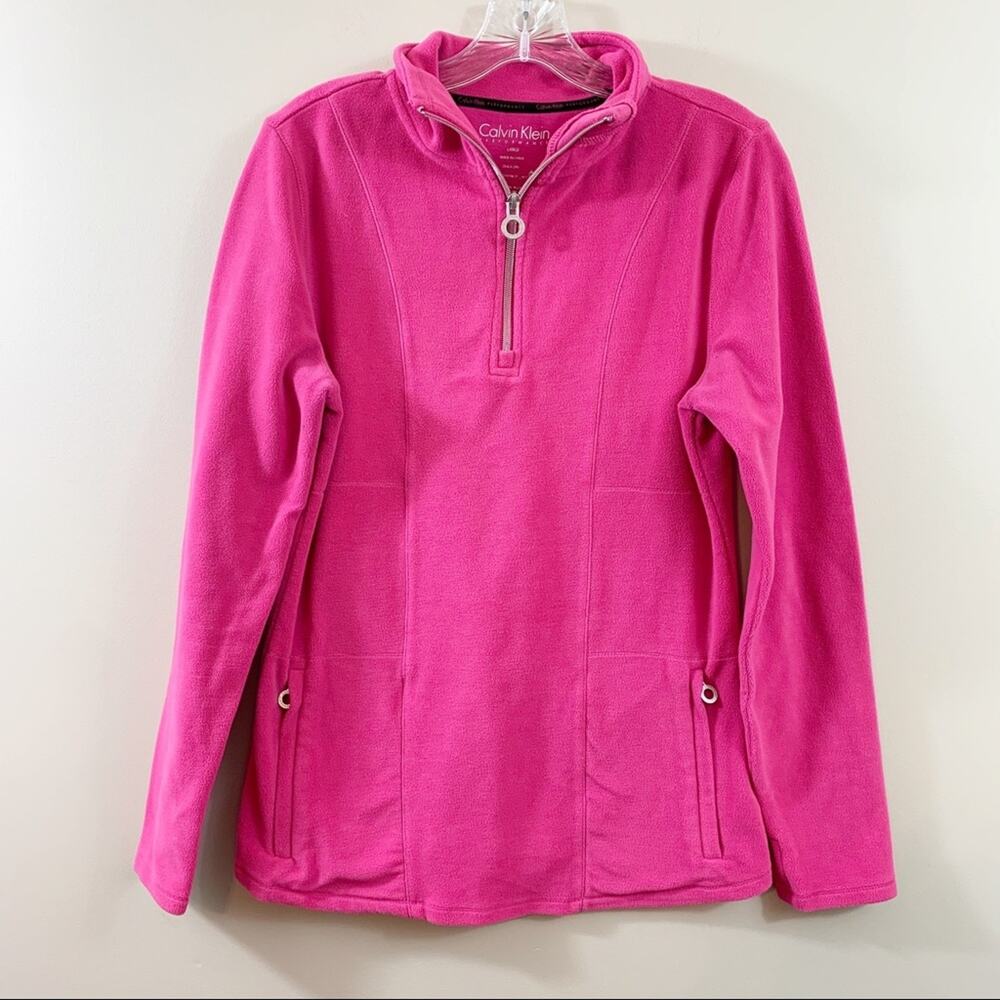 Calvin Klein Pink 1/4 Zip Fleece Jacket